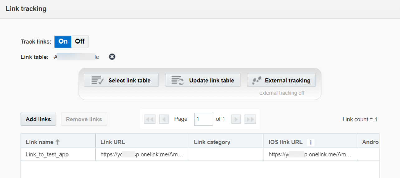 Linked table