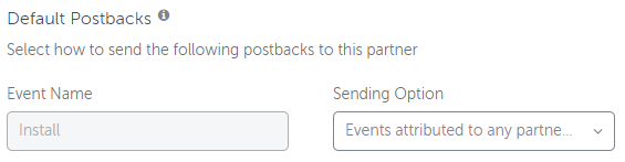 Seção de postbacks padrão