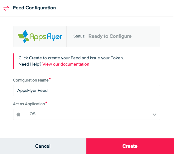 AppsFlyer feed configuration settings