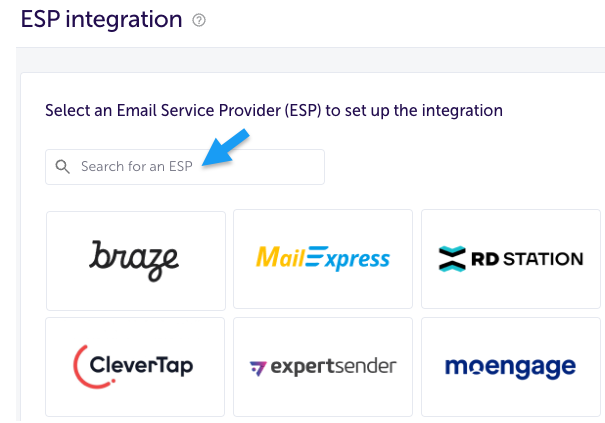 Selecting your ESP from the list