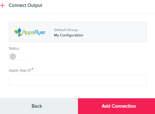 AppsFlyer Connection settings screen