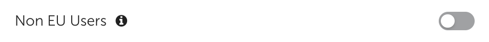 Non-EU users toggle in the integration setup tab